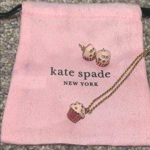 Kate Spade Cupcake necklace and earrings